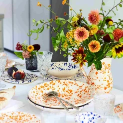 Puglia Handmade Puglia Blue Splatter Pasta Bowl, 29cm Sale