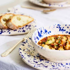 Puglia Handmade Puglia Blue Splatter Pasta Bowl, 29cm Sale