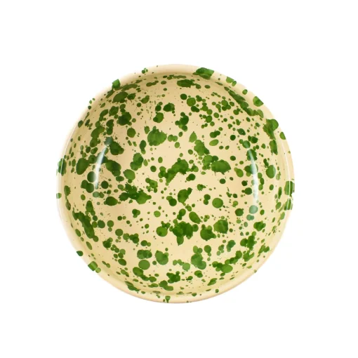 Puglia Handmade Puglia Green Splatter Bowl, 19cm Sale