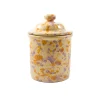 Puglia Handmade Puglia Lilac and Yellow Splatter Storage Jar, 15cm Clearance
