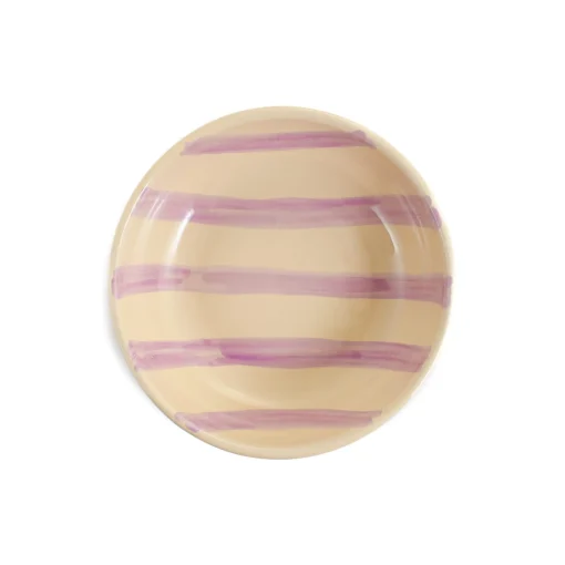 Puglia Handmade Puglia Lilac Stripe Bowl, 19cm Sale