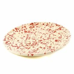 Puglia Handmade Puglia Red Splatter Dinner Plate, 27cm New