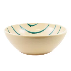 Puglia Handmade Puglia Teal Stripe Large Salad Bowl, 34cm Hot
