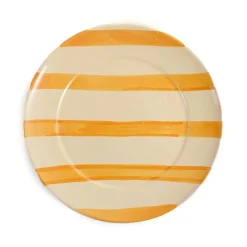 Puglia Handmade Puglia Yellow Stripe Dinner Plate, 27cm Clearance