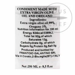 Galantino Puglian Olive Oil with Oregano in Terracotta Bottle, 250ml Hot
