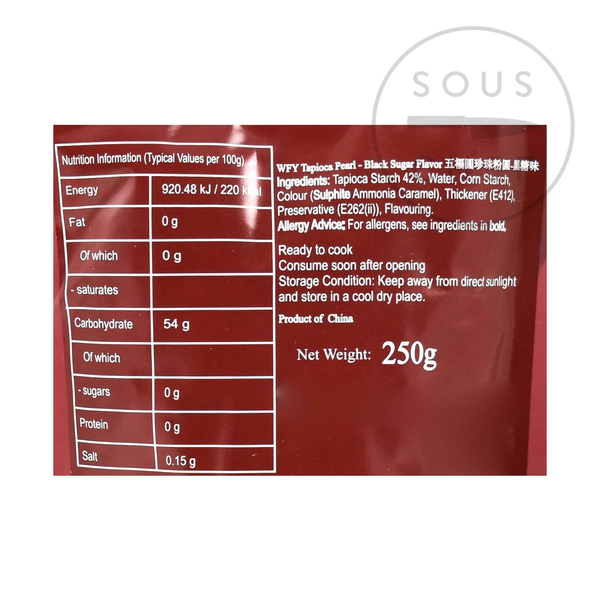 WuFuYuan Quick Cook Black Tapioca Pearls, 250g Discount