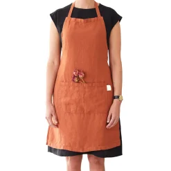 Linen Tales Rust Daily Linen Apron New