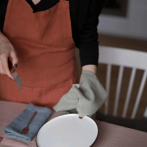Linen Tales Rust Daily Linen Apron New