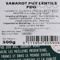 Sabarot PDO Puy Lentils in Metal Tin, 500g Best