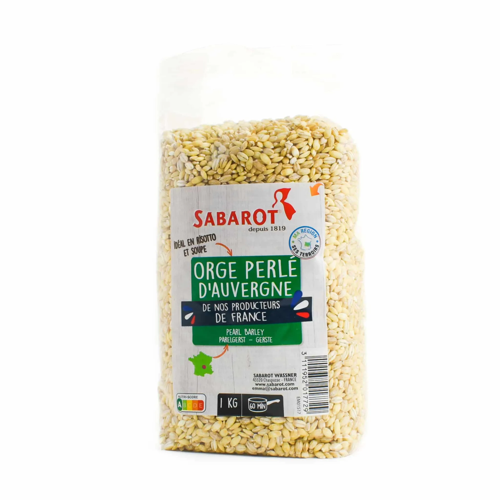Sabarot Pearled Barley from Auvergne, 1kg New