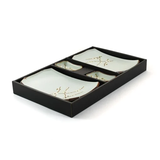 Kiji Stoneware & Ceramics Sakura Blossom Sushi Serving Set