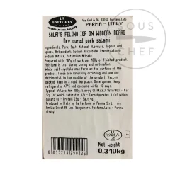 La Fattoria Di Parma Salami Felino IGP Riserva with Wooden Carving Board, 300g New