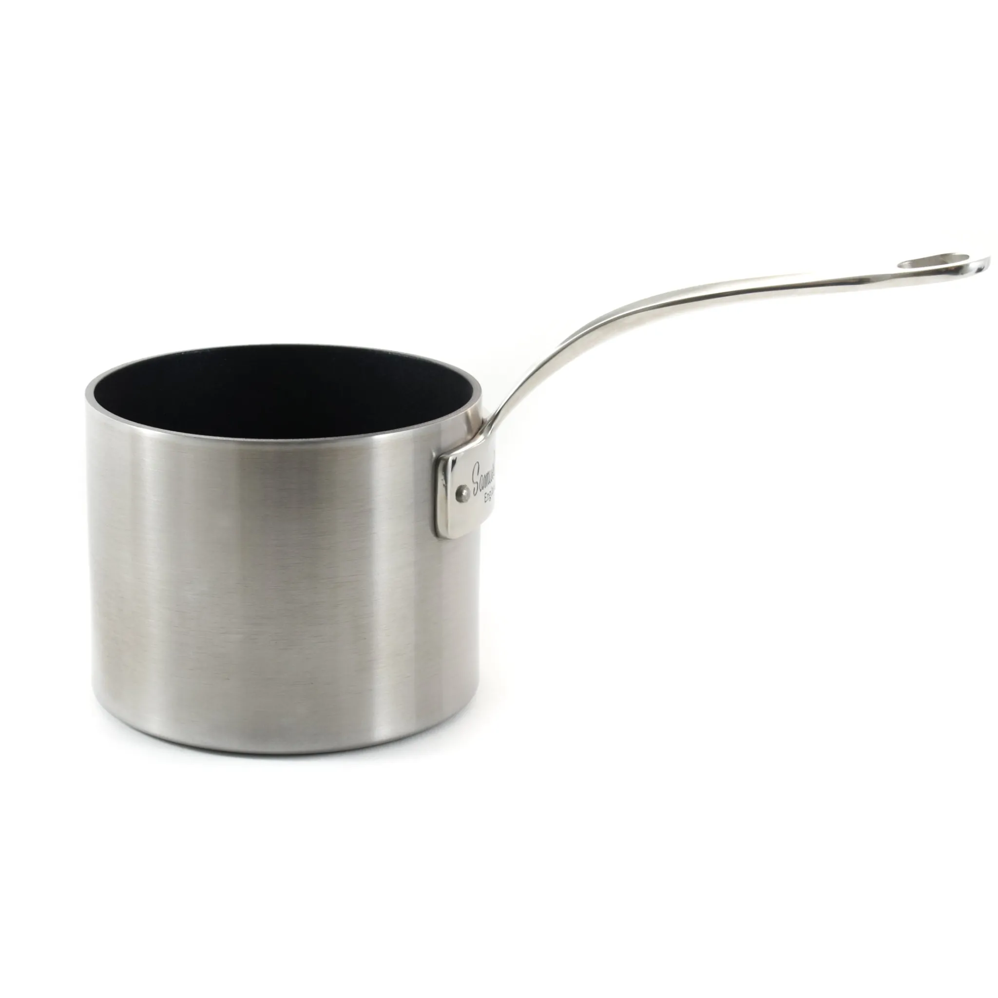 Samuel Groves Non-Stick Stainless Steel Straight Sided Milkpan, 14cm Hot