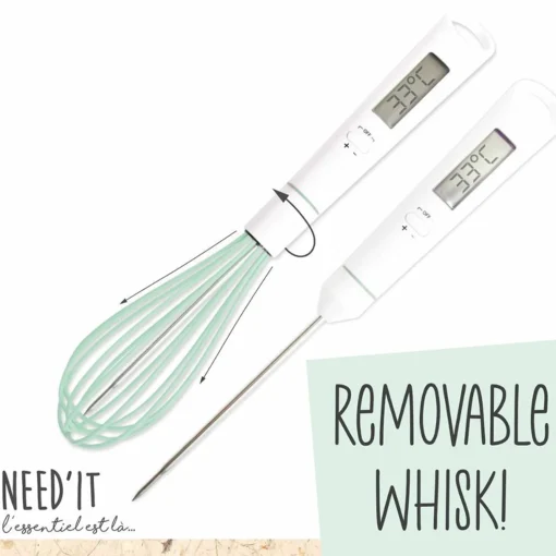 Carambelle Scrap Cooking Handheld Whisk with Built in Thermometer Outlet