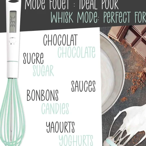 Carambelle Scrap Cooking Handheld Whisk with Built in Thermometer Outlet