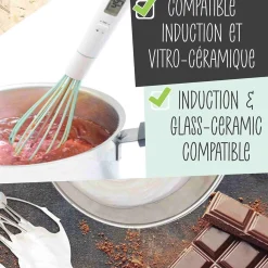 Carambelle Scrap Cooking Handheld Whisk with Built in Thermometer Outlet