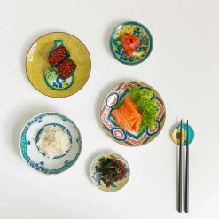 Seikou Porcelain Assorted Floral Chopstick Rests, Set of 5 New