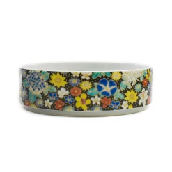 Seikou Porcelain Black Floral Motif Sweets Container, 3 Compartments New