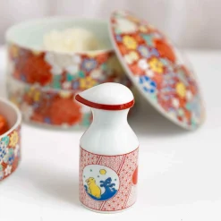 Seikou Porcelain Red Rabbit Motif Soy Sauce Pourer New