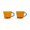 &Klevering Set of 2 Amber Glass Tea Cups, 300ml