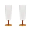 &Klevering Set of 2 Amber Stem Champagne Flute, 250ml Outlet