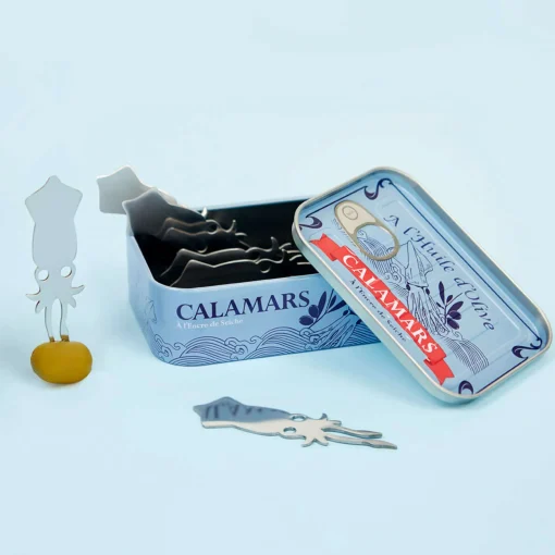 Balvi Set of 6 Calamari Snacking Forks in a Tin Best