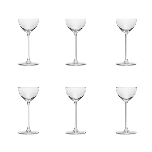 Cocktail Glasses Set of 6 Fine Stemmed Nick & Nora , 155ml New