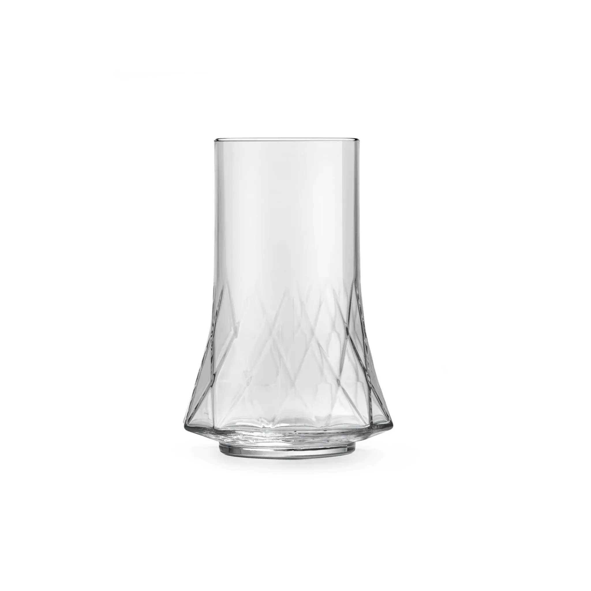 Portugese Tableware Set of 6 Geometric Glasses, 410ml