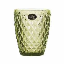 Bright Glassware Set of 6 Green Diamond Tumblers, 270ml Clearance