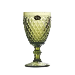Bright Glassware Set of 6 Green Diamond Wine Glasses, 350ml Best