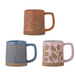 Bloomingville Set of 3 Kayce Floral Mugs New