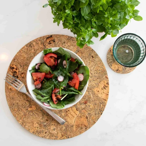 Liga Set of 4 Marbled Cork Round Placemats, 30cm Sale
