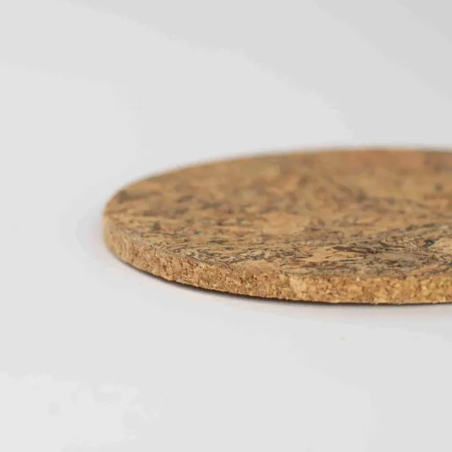 Liga Set of 4 Marbled Cork Round Coasters, 10cm New