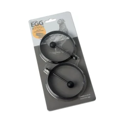 Eddingtons Set of 2 Non-Stick Egg Rings with Folding Handle Hot