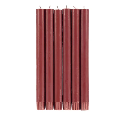 British Colour Standard Set of 6 Red Dinner Candles