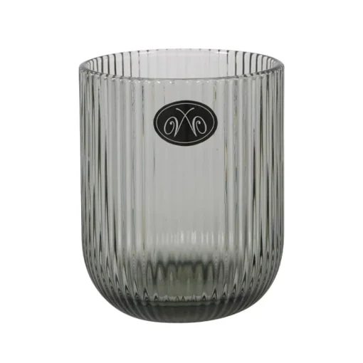 Bright Glassware Set of 6 Ribbed Green Tumblers, 270ml Clearance