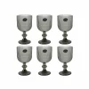 Bright Glassware Set of 6 Ribbed Green Wine Glasses, 255ml Hot
