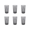 Bright Glassware Set of 6 Smoke Hobstar Highball Glasses, 350ml Discount
