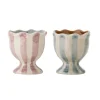 Bloomingville Set of 2 Willa Lilac Stripe Egg Cups Outlet