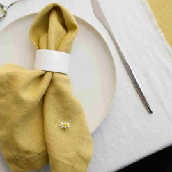 Linen Tales Set of 2 Yellow Linen Napkins New