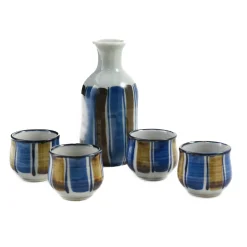 Kiji Stoneware & Ceramics Shima Sake Set, 5 Pieces Sale