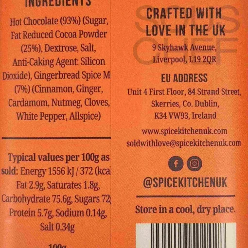 Spice Kitchen Gingerbread Hot Chocolate, 100g Discount