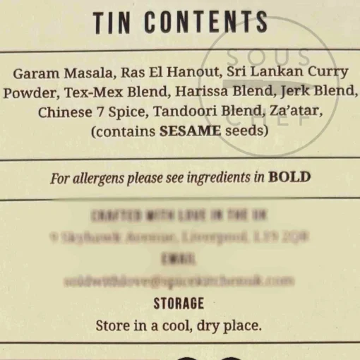Spice Kitchen World Spice Tin Clearance