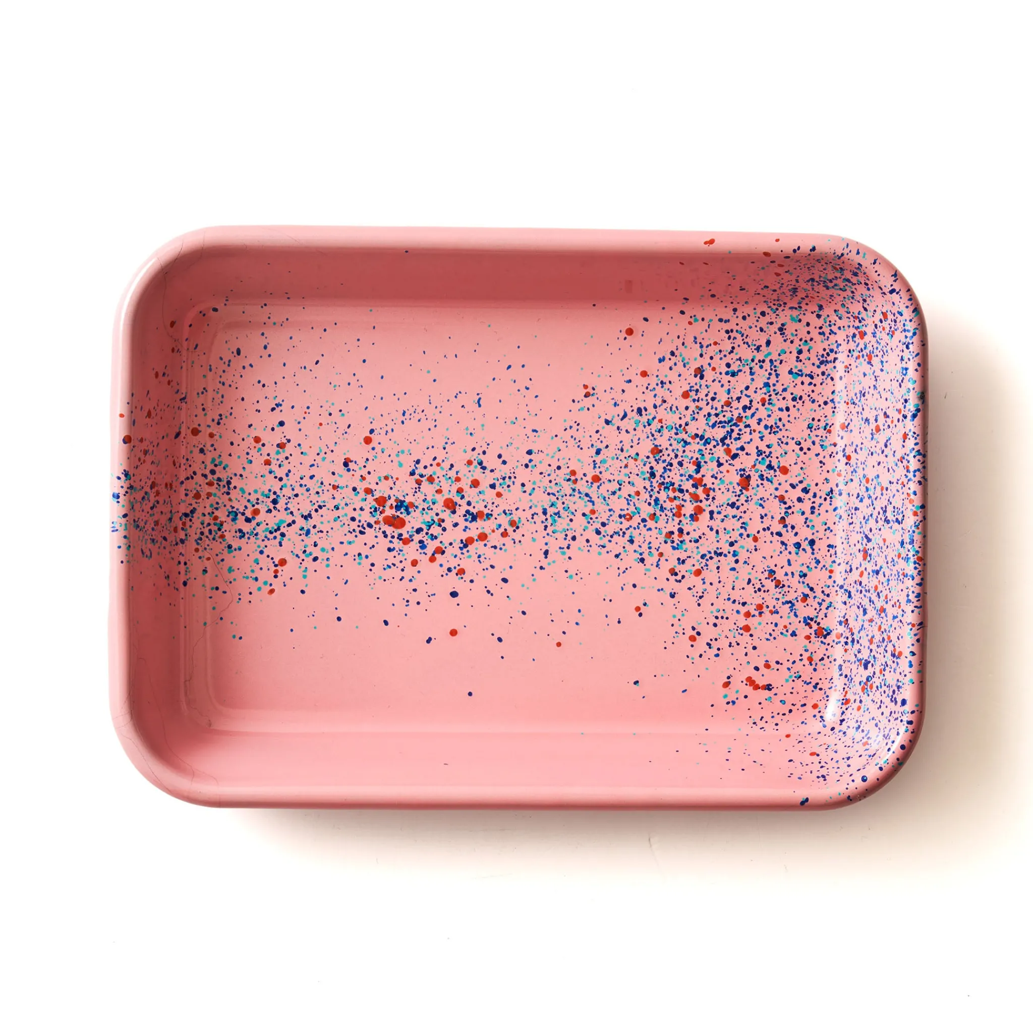 Kapka Enamel Splatter Fest Enamel Roasting and Serving Dish, Pink Sale