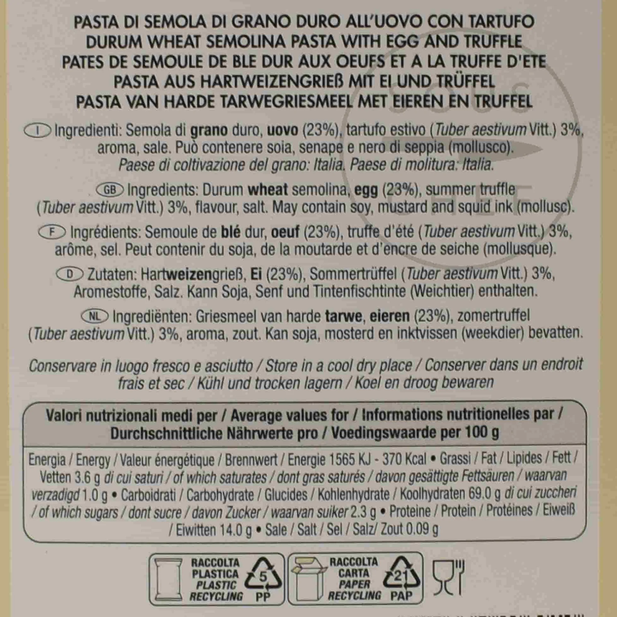 Marini Azzolini Tagliatelle All'Uovo Truffle Pasta, 250g