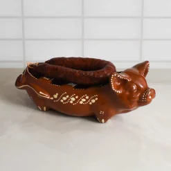 TERRACOTA ASSADEIRA Terracotta Chorizo Pig Serving Dish, 30cm Hot
