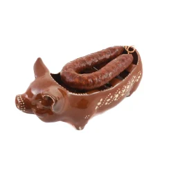 TERRACOTA ASSADEIRA Terracotta Chorizo Pig Serving Dish, 30cm Hot