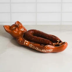 TERRACOTA ASSADEIRA Terracotta Chorizo Pig Serving Dish, 33cm Clearance