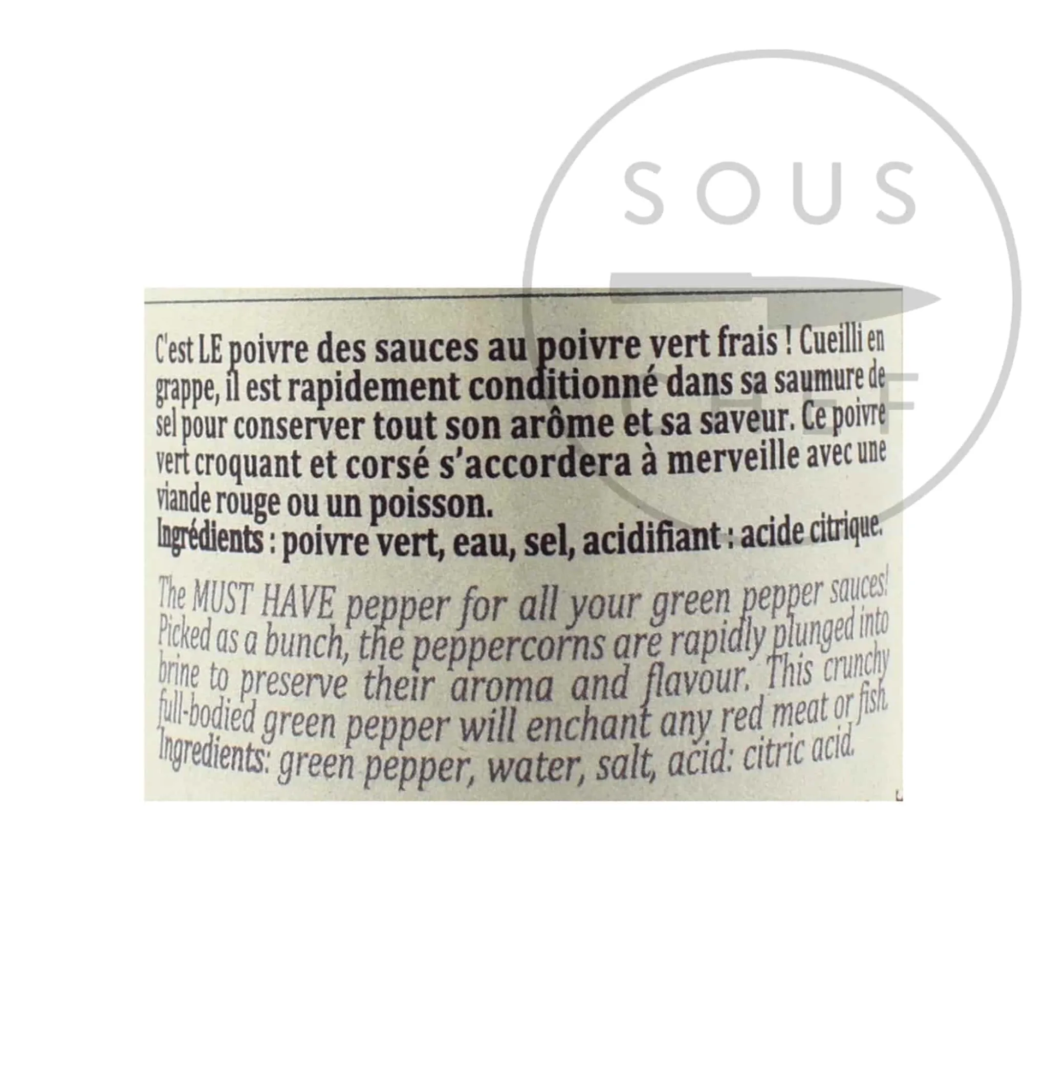 Terre Exotique Drained Green Pepper in Brine, 50g Clearance