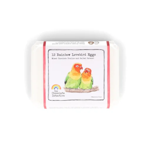 Chocolate Detective The 12 Rainbow Lovebird Chocolate Eggs, 150g Sale